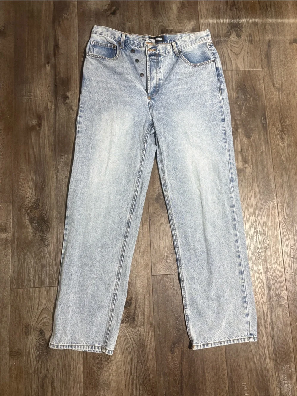 Fashion Nova Light Blue High-Rise Straight Leg Jeans